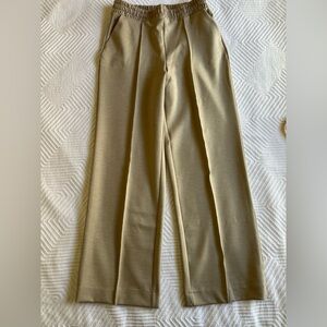 H&M - women’s high stretch waist Beige Pants with flared leg, pockets